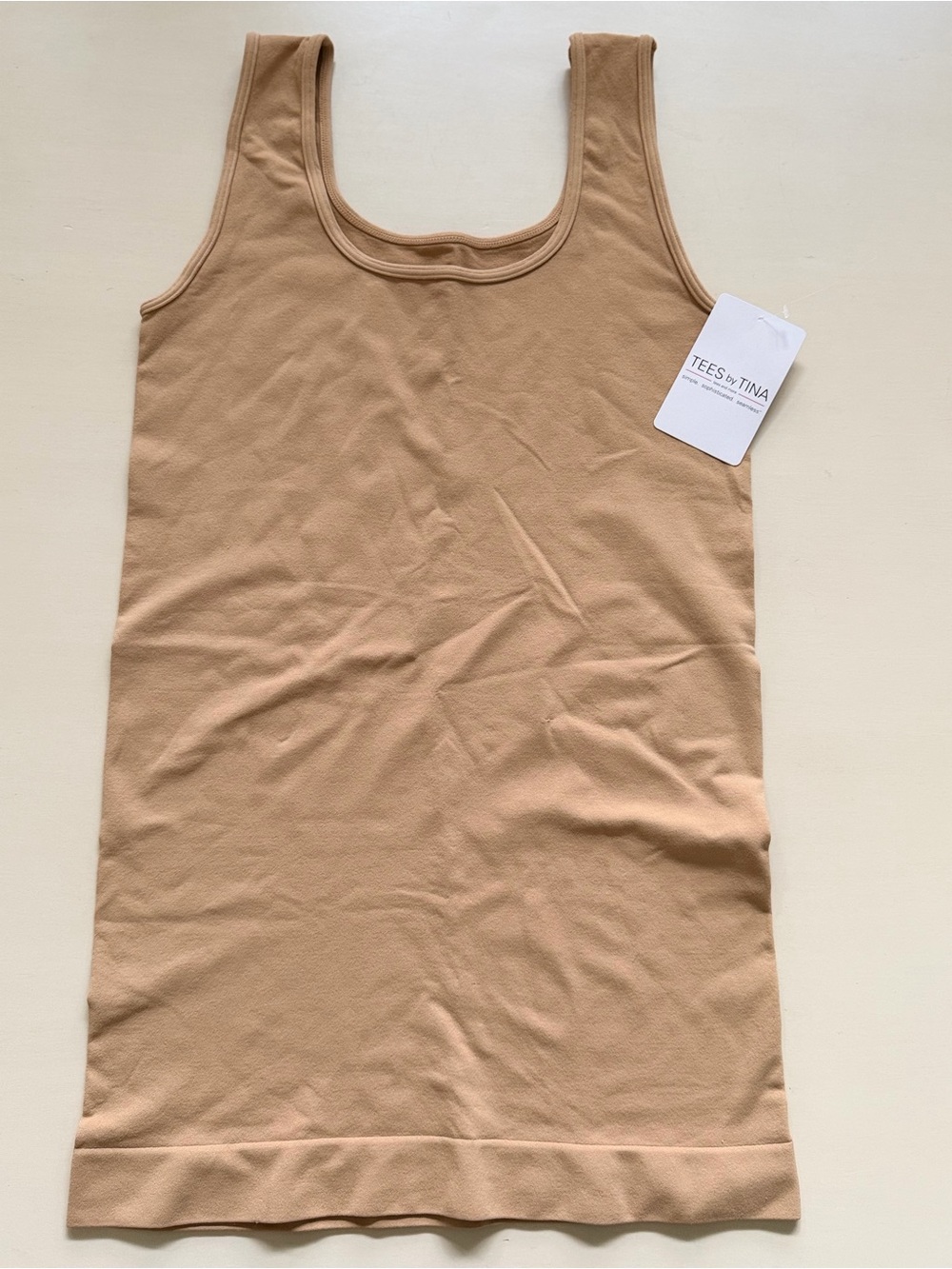 Tees by Tina Women's Scoop Neck Tank Top — in Suntan